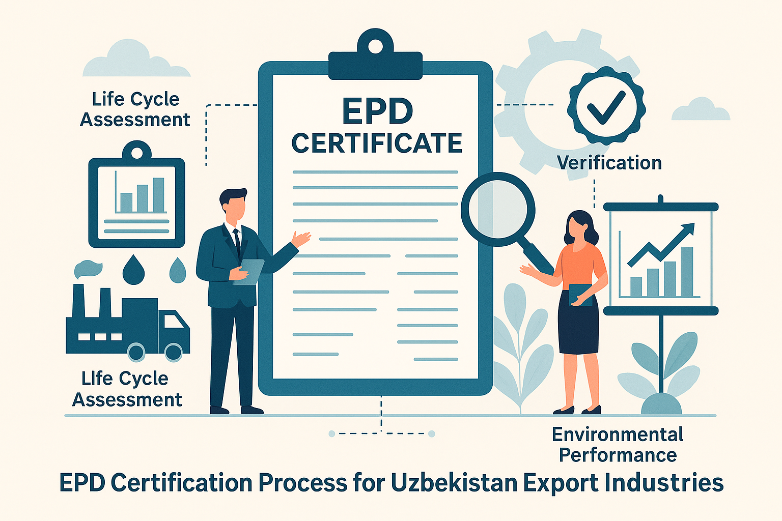 Environmental Product Declaration (EPD) certification lifecycle for Uzbekistan manufacturers