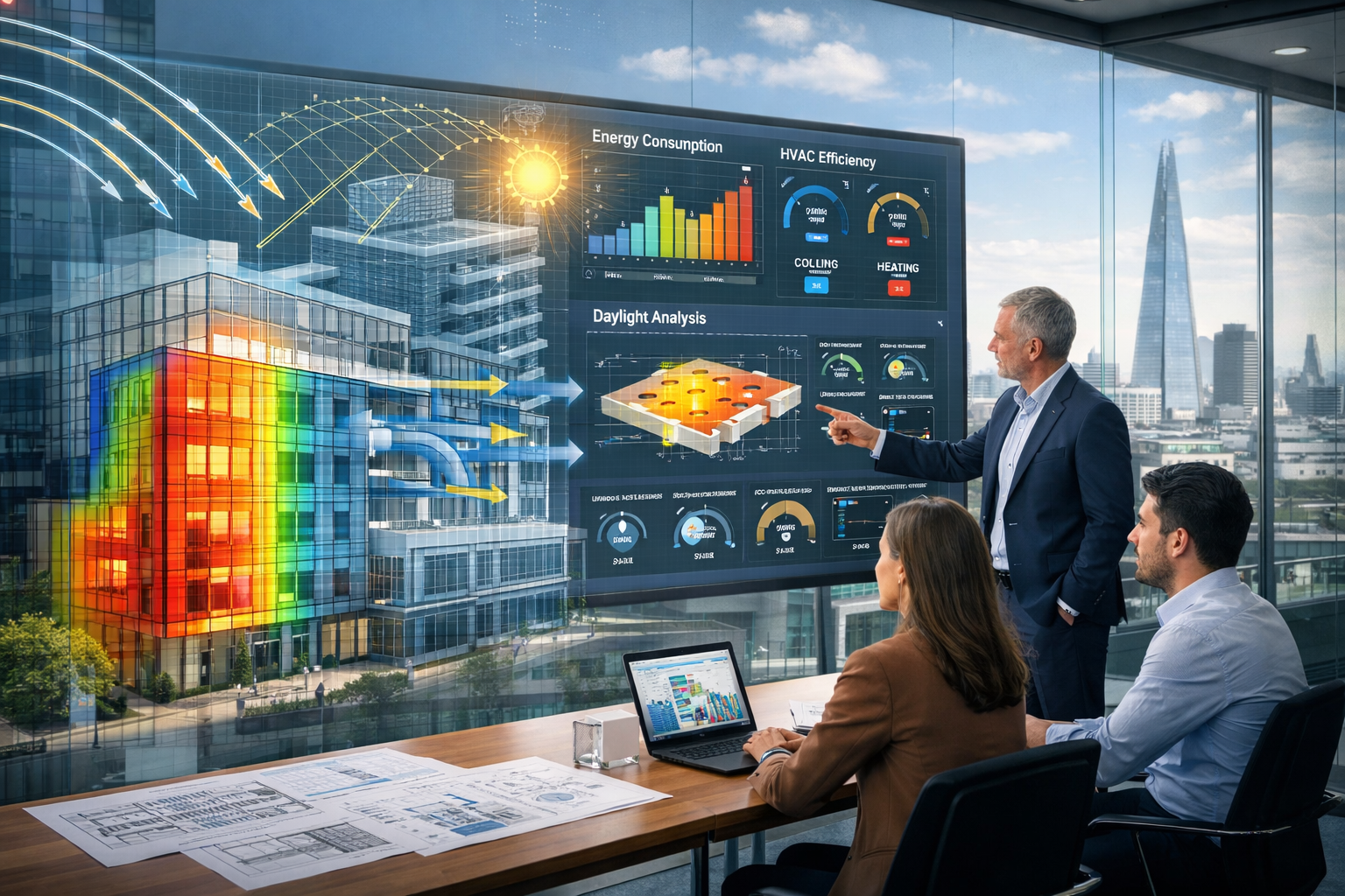 Building energy modelling UK for a London commercial office project