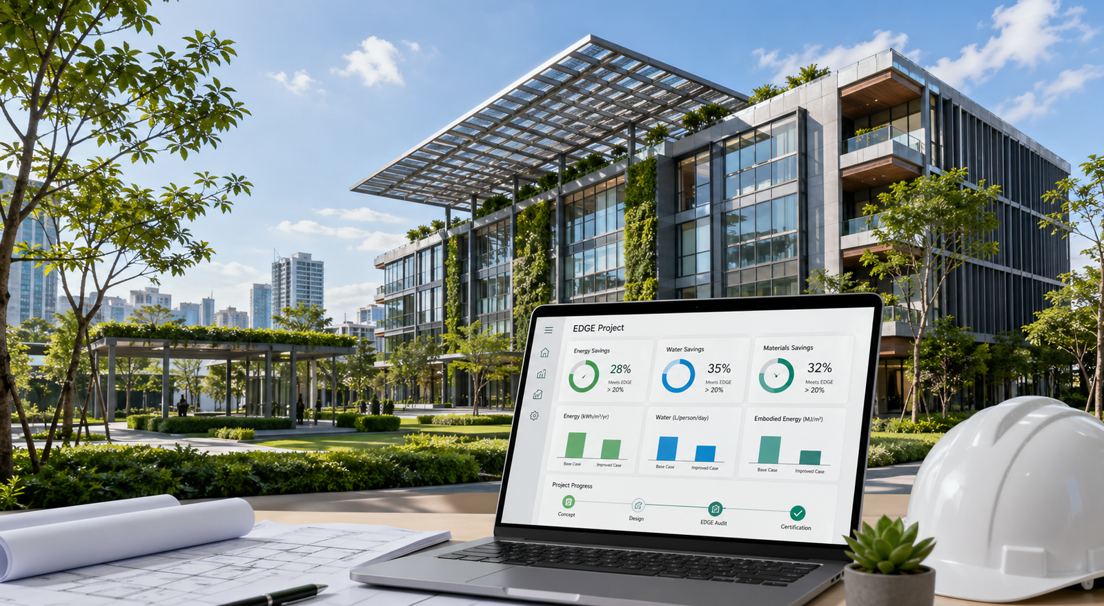 EDGE Consultant in Vietnam guiding green building certification for a modern sustainable development