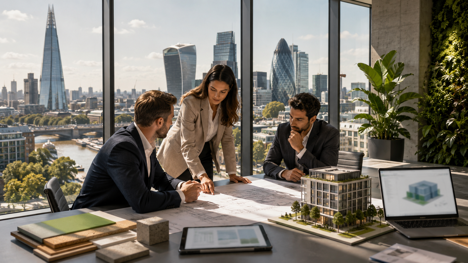 BREEAM consultant London reviewing sustainable building design plans