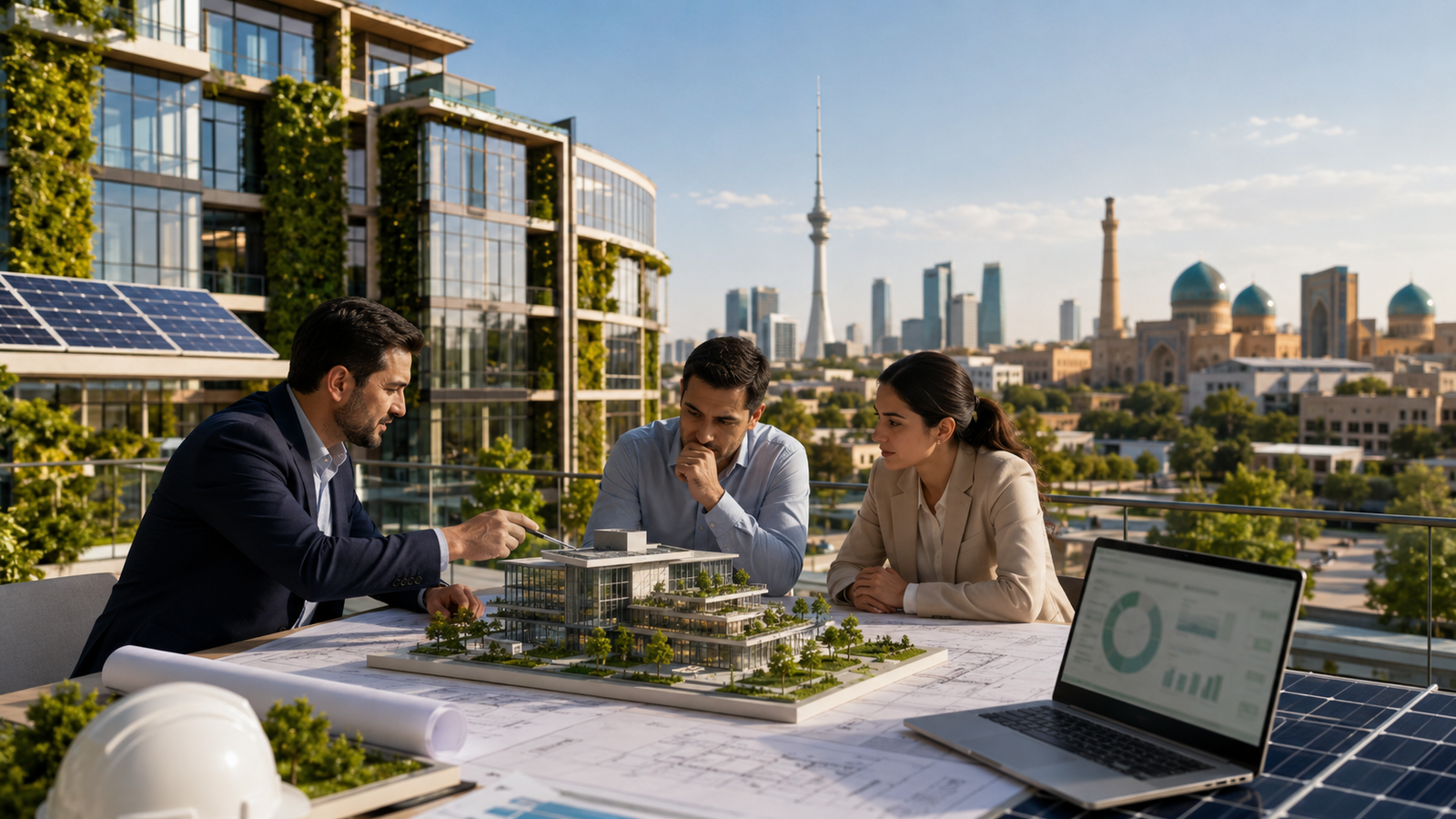 LEED Consultancy Firm guiding a sustainable building project in Uzbekistan