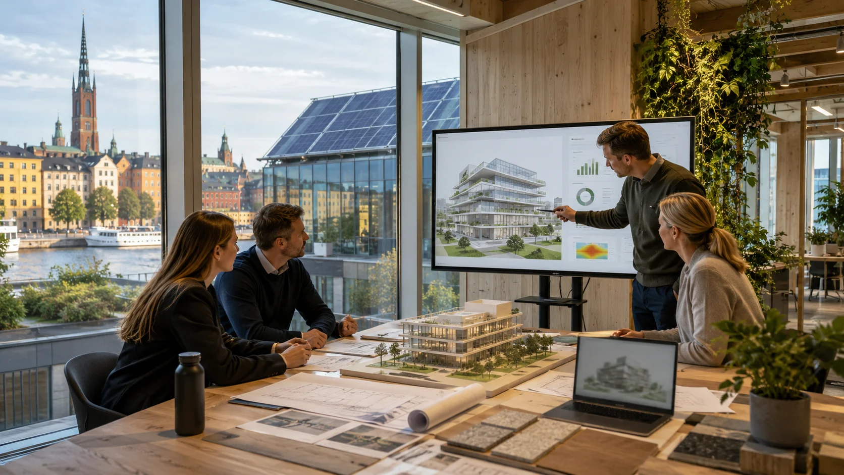 LEED Consultant in Sweden reviewing a sustainable building project