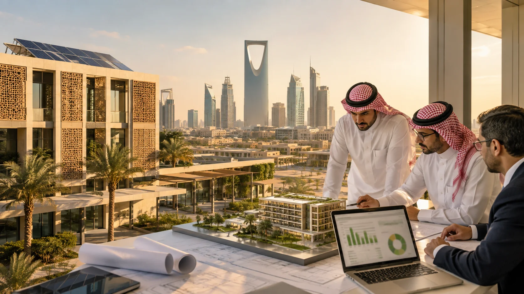 EDGE Consultant Saudi Arabia reviewing resource-efficient building design in Riyadh