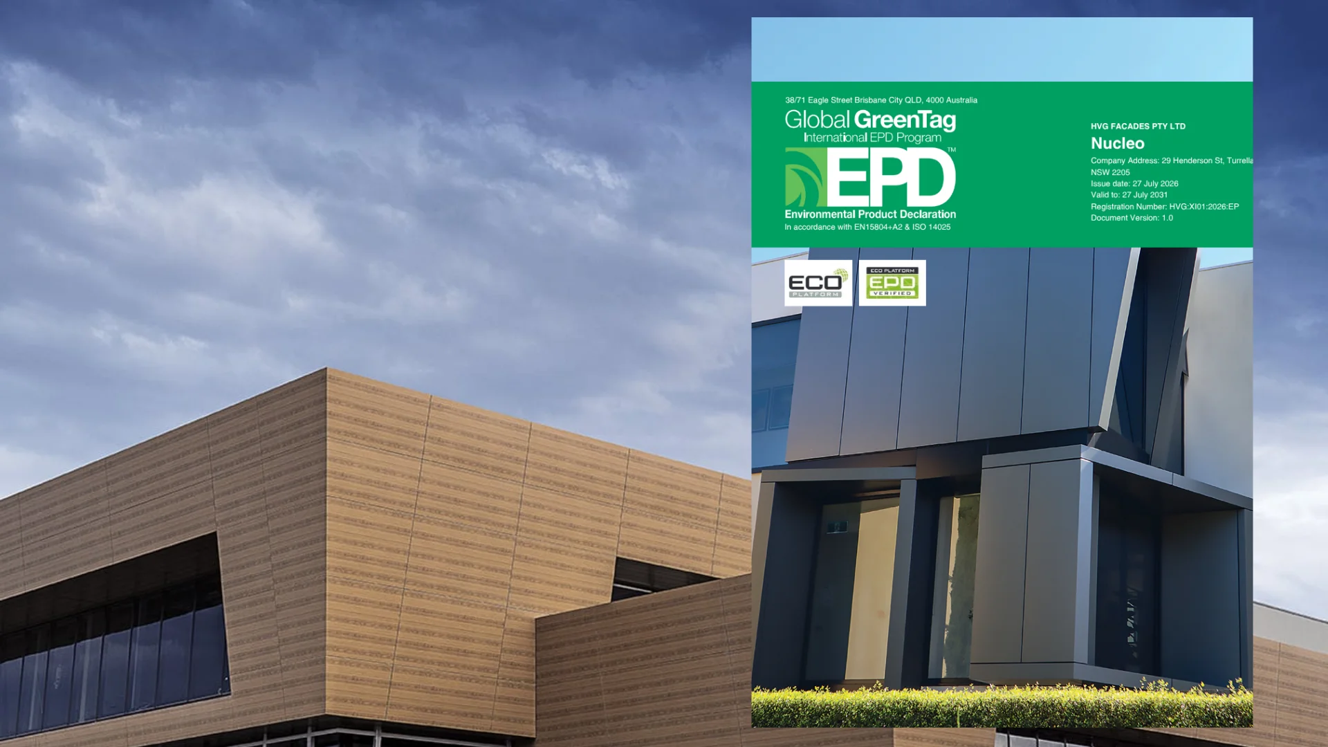 Nucleo EPD for HVG Facades aluminium core panel